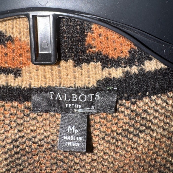 Talbots Leopard Sweater Blazer With Front Pockets Size MP - Picture 6 of 7